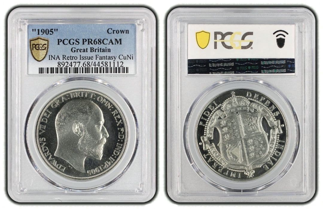 1905年 イギリス エドワード7世 クラウン  PCGS PR68CAM