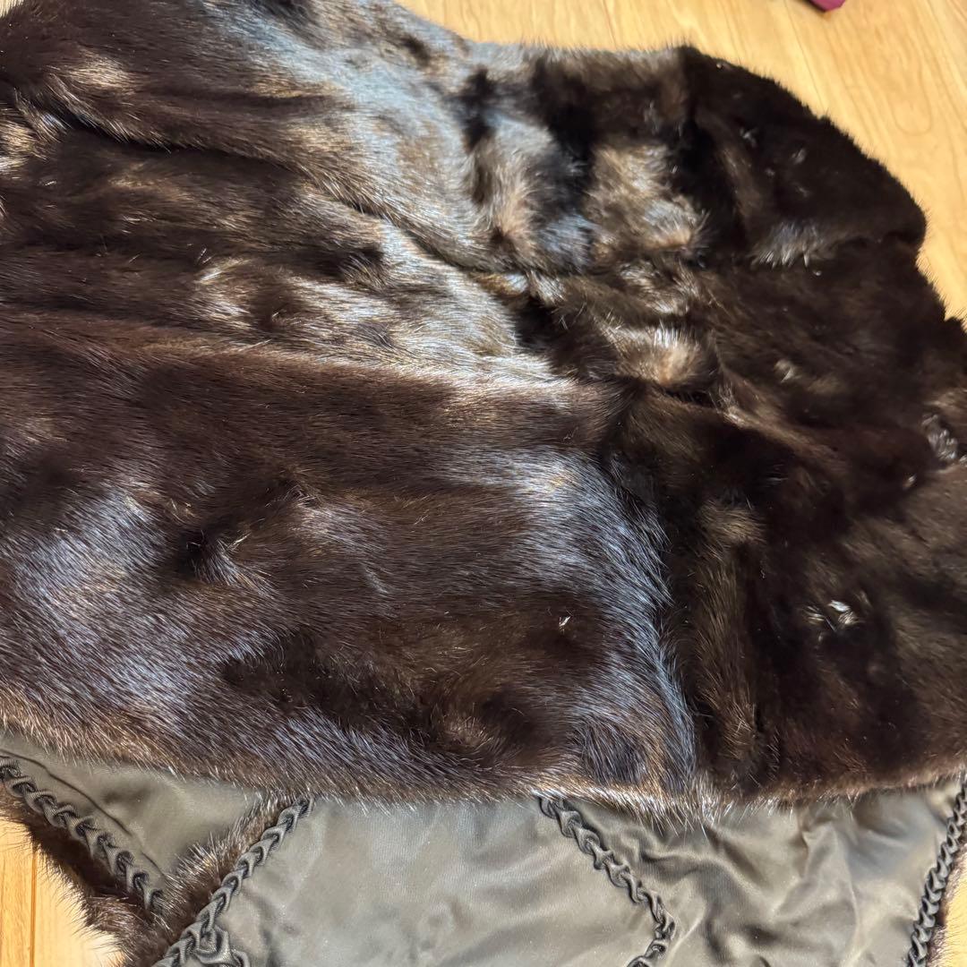 超美品 ショール　SAGA MINK ミンク　リアルファー ストール　黒　far