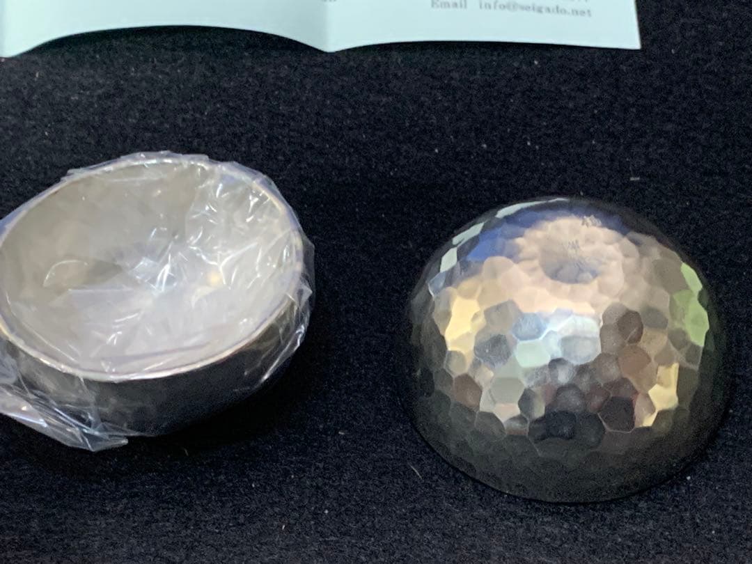 ぶんた様 新品 鎚起工房 清雅堂 錫鍛造打出 ぐい呑み酒器揃 2客 径6xh3c