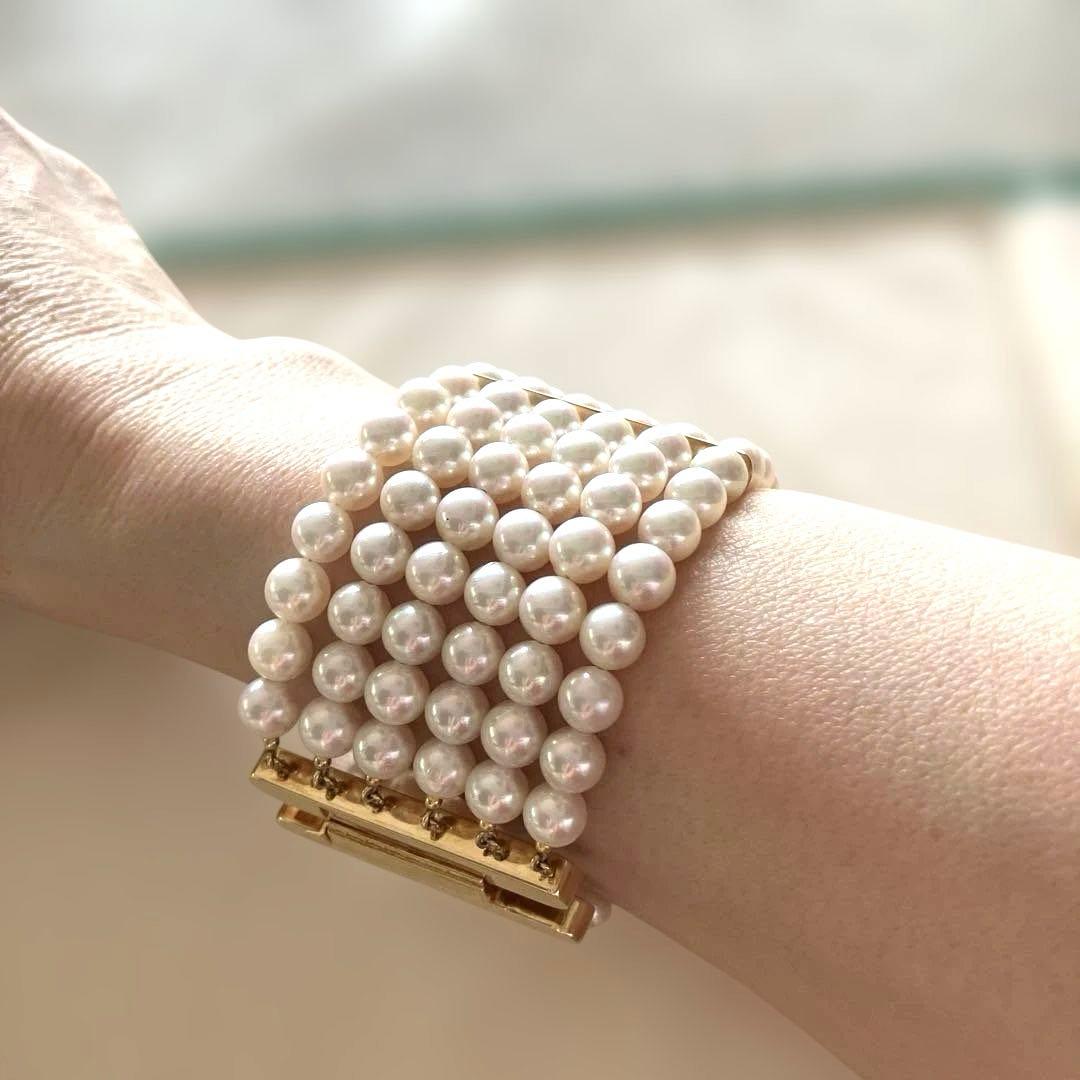 K18 アコヤパール6段ブレスレット