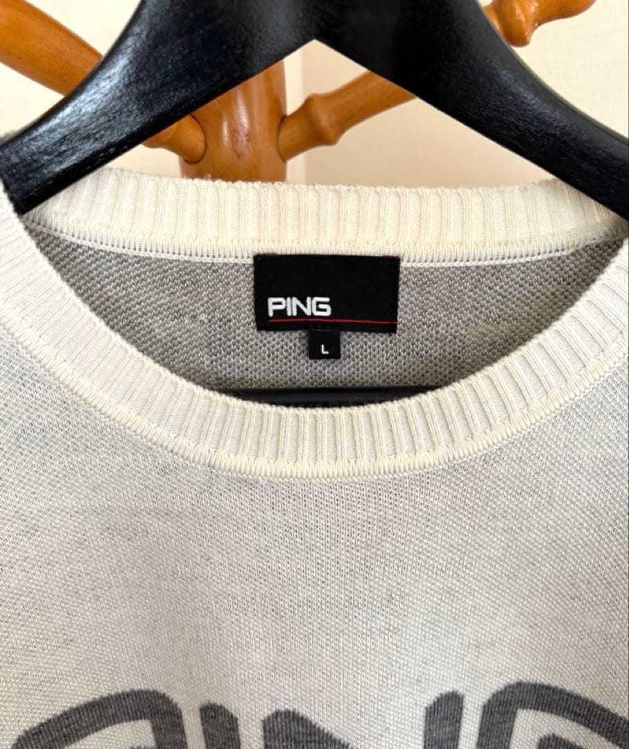 最終値下げ❕【超美品】PING ピン ゴルフ ダブルジャガードリブニット 白