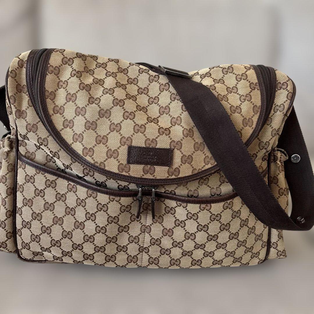 GUCCI グッチ GGキャンバス　ショルダーバッグ 　マザーズバッグ