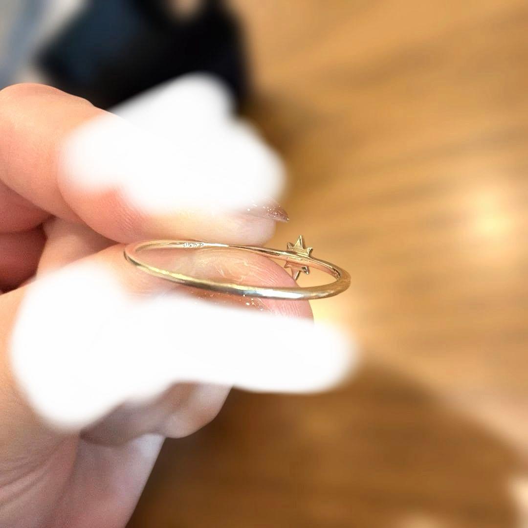 星形ダイヤモンドリング K10　0.02カラット