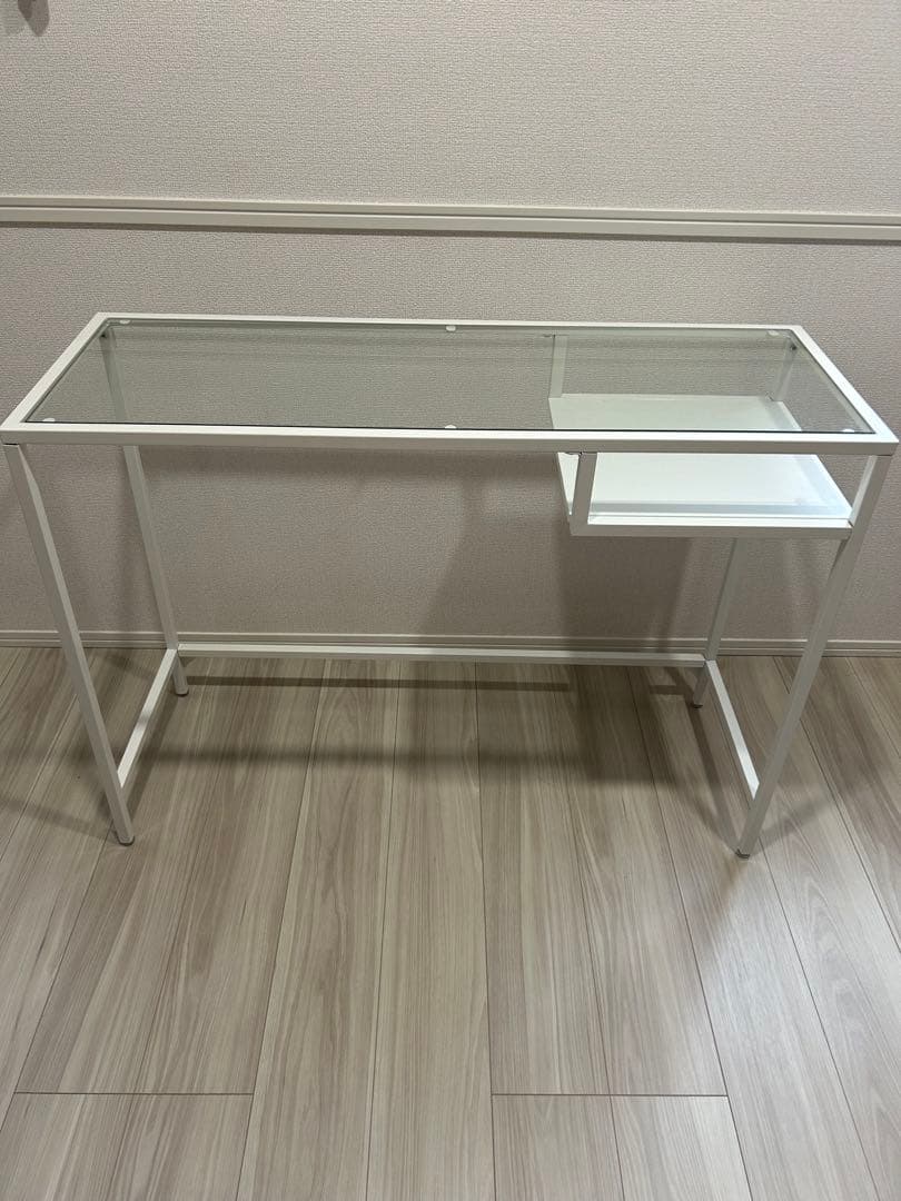 IKEA VITTSJÖ ヴィットショー デスク 机 ホワイト廃盤 ガラス 直接