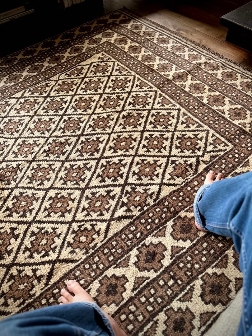 トライバルラグ　ヴィンテージラグ　タイマニ　バルーチ　プリミティブアート　美品