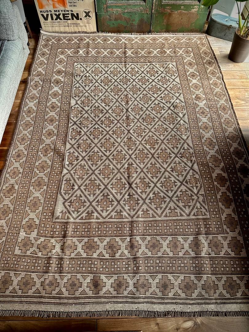 トライバルラグ　ヴィンテージラグ　タイマニ　バルーチ　プリミティブアート　美品