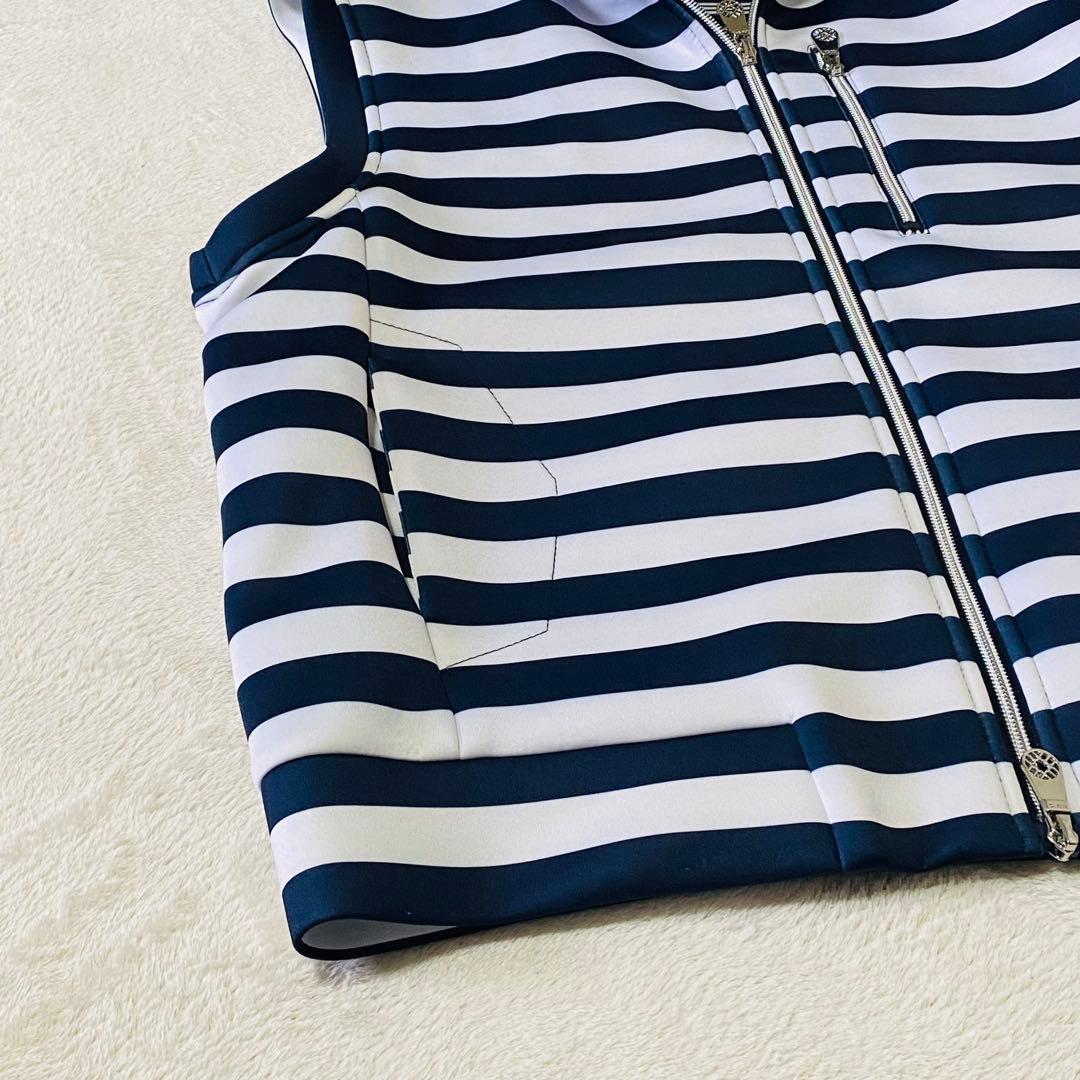 美品 ムータマリン　ボンディングフードベスト　ゴルフウェア