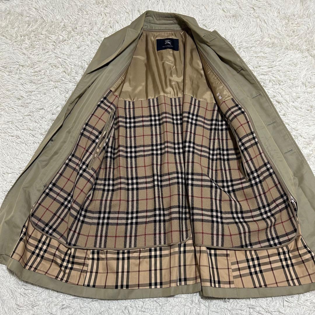 良品✨バーバリーロンドン 玉虫色 ノバチェック ライナー付き ステンカラーコート