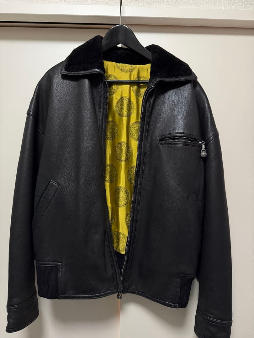 【GIANNI VERSACE】ファーレザージャケット