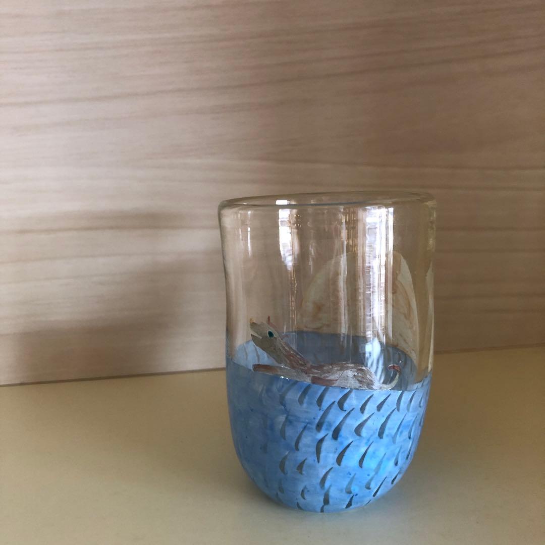 松岡装子さん　ぐいのみ　犬と月