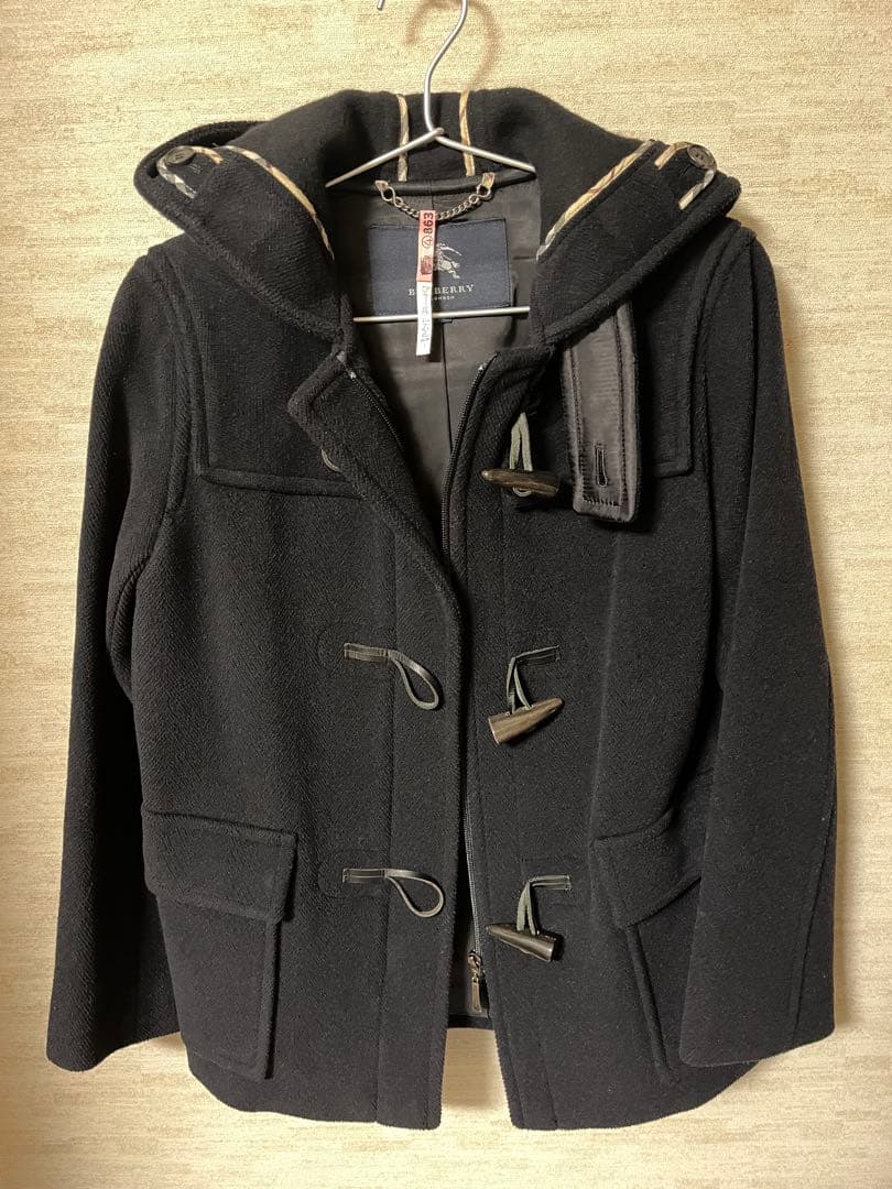 【美品】✨バーバリー ロンドン　ダッフルコート ブラック　フード付き　38