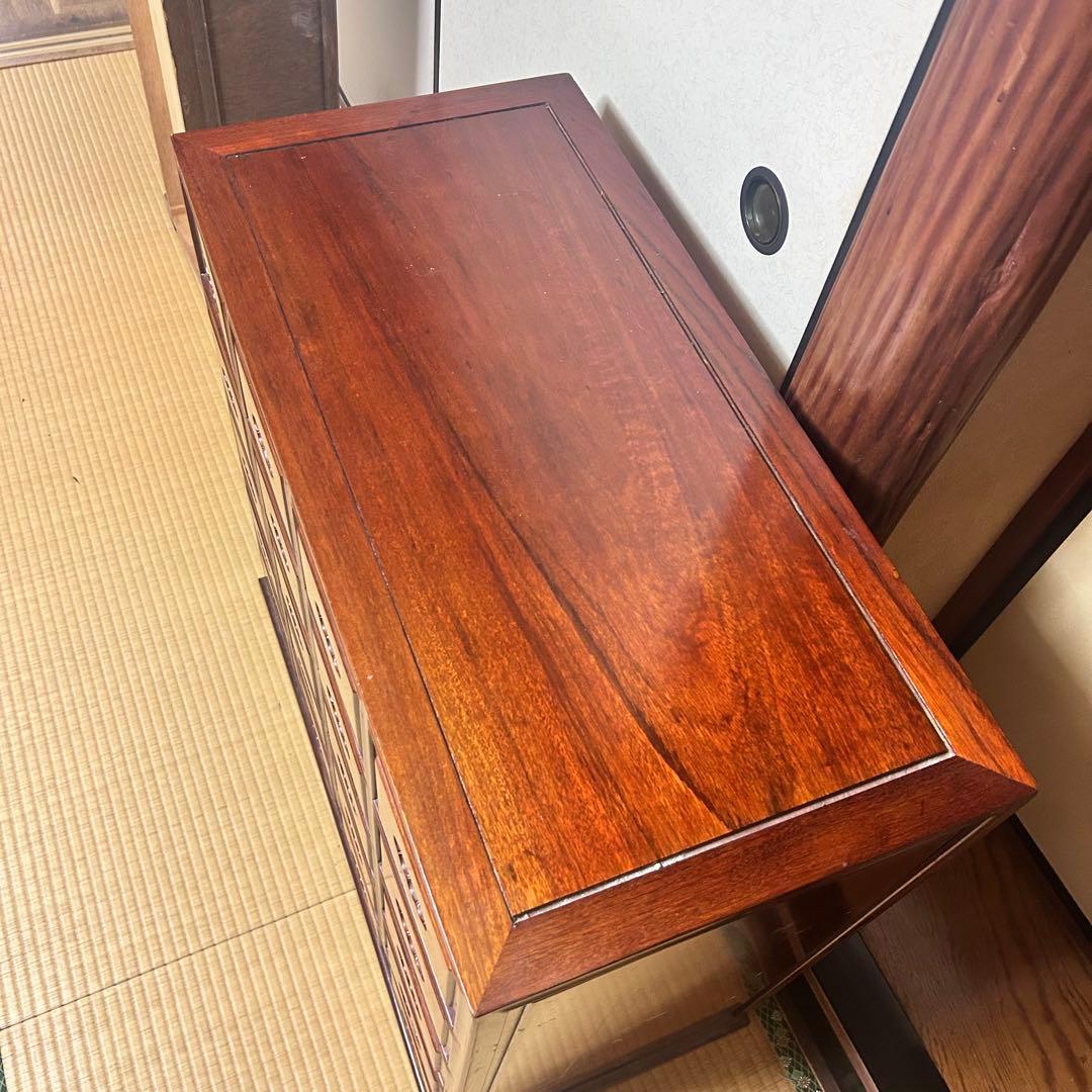 高級銘木 唐木 花梨 無垢材 小箪笥 薬箪笥 薬棚 タンス チェスト 小引き出し
