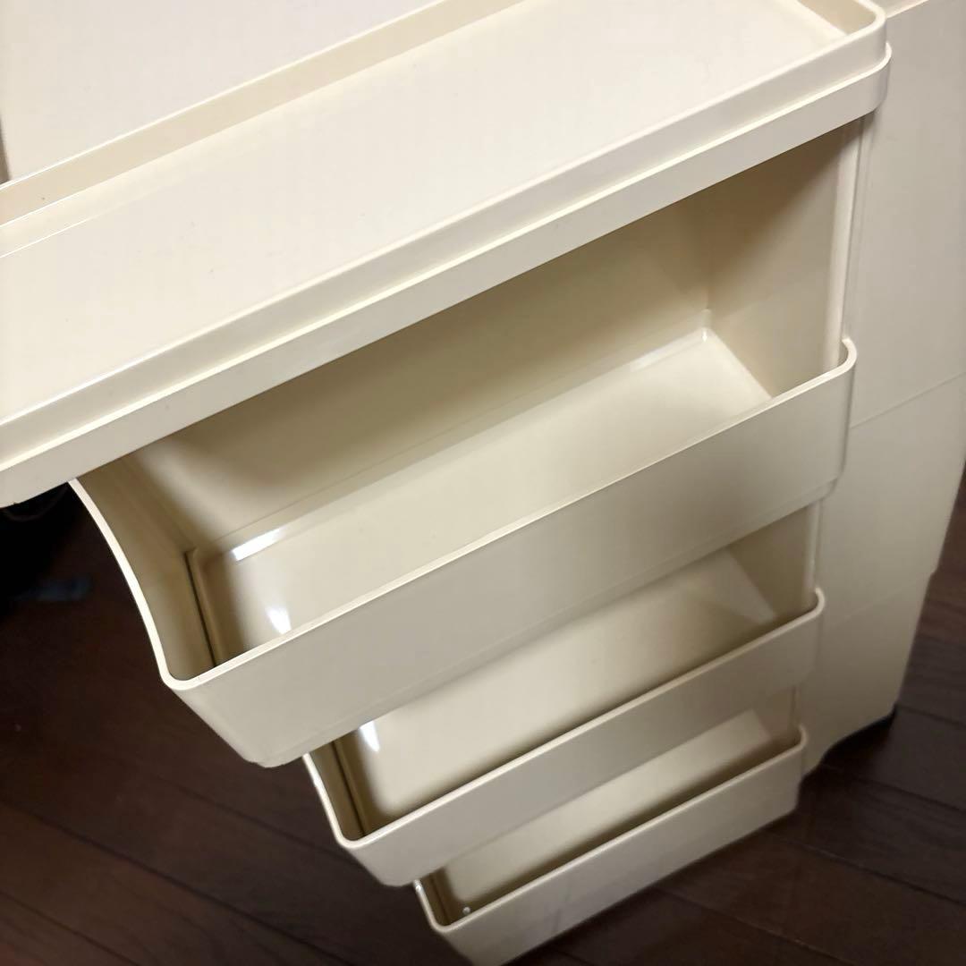 【良品】B-LINE ボビーワゴン 3段5トレイ ベージュ ジョエ・コロンボ