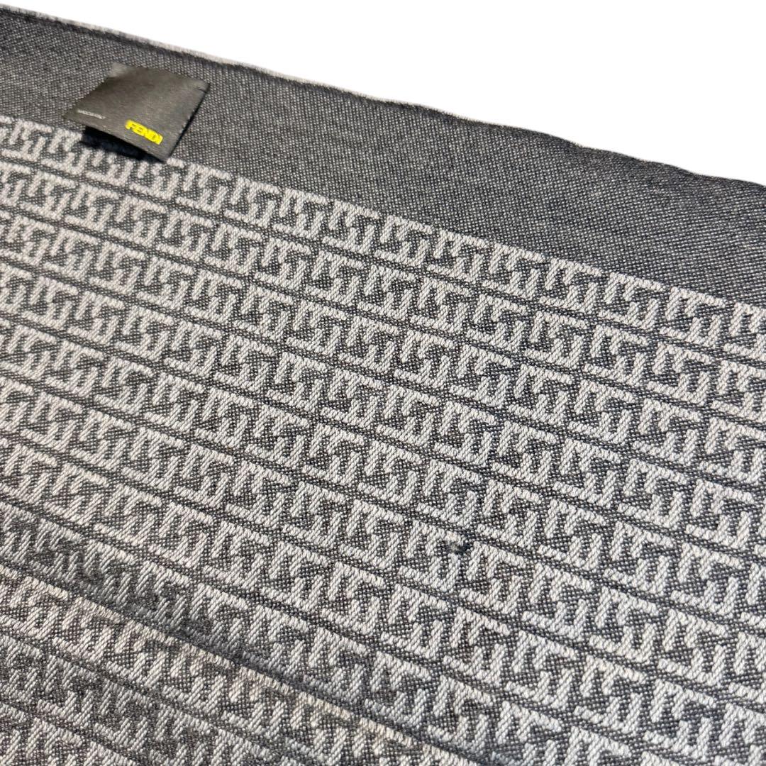 現行タグ‼️FENDI ズッカ柄 マフラー ストール 総柄 グレー ウール