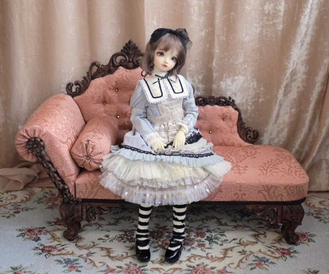 ドール用 1/3サイズ クラシカルカウチソファ アンティークローズ SD BJD