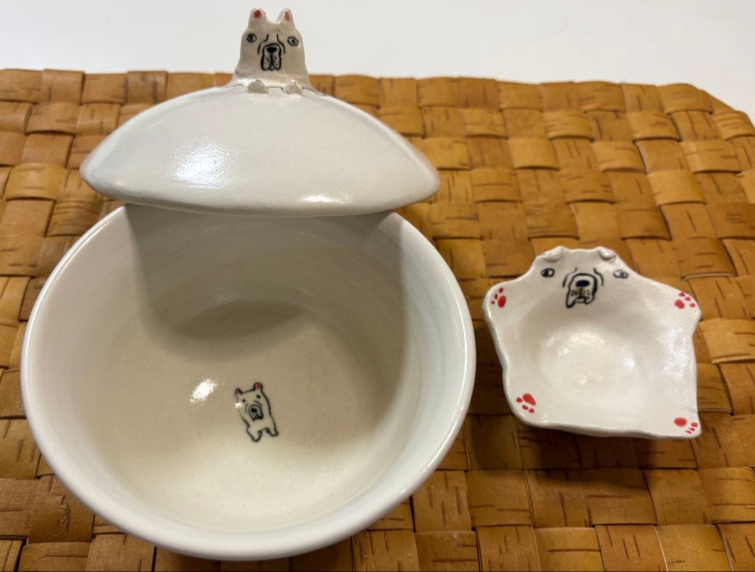 室井夏実さん 犬丼ぶり大・小 小皿4点セット