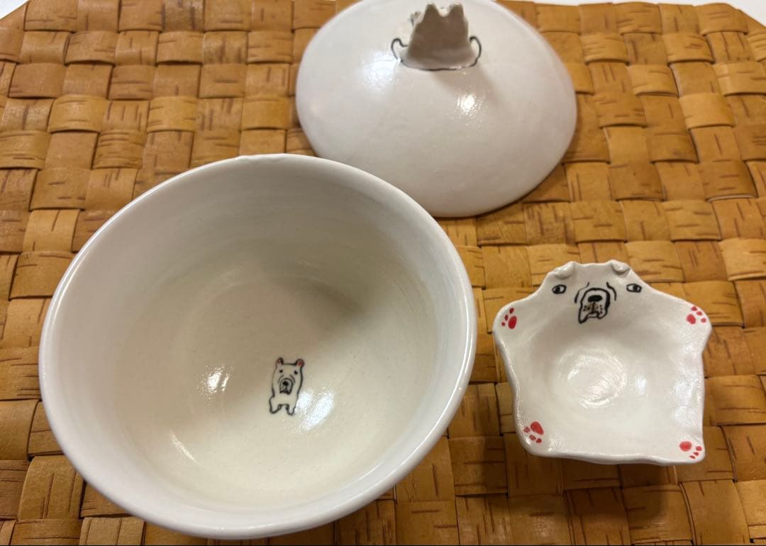 室井夏実さん 犬丼ぶり大・小 小皿4点セット