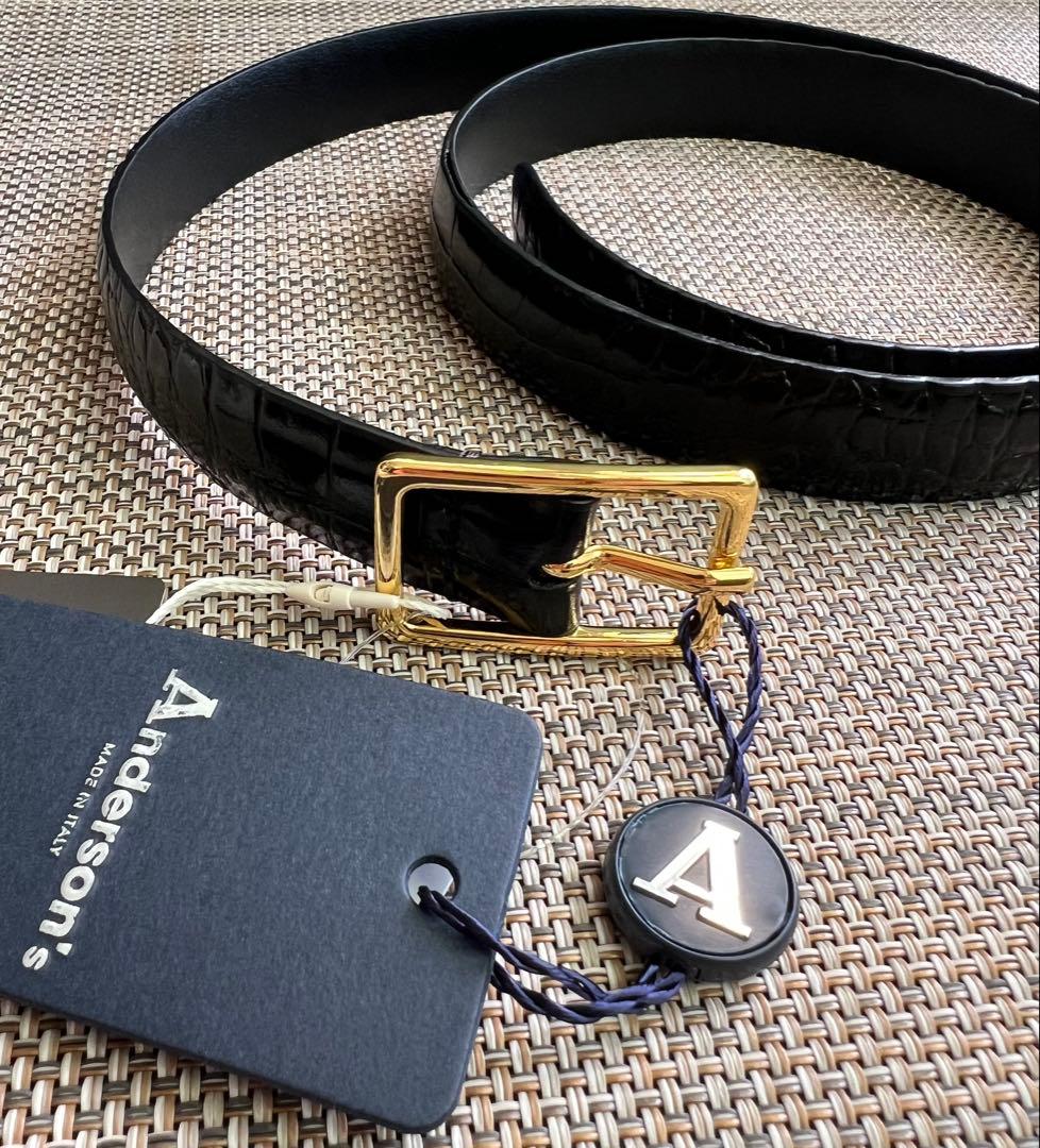 BEAMS F Anderson's / クロコスタンプ レザーベルト