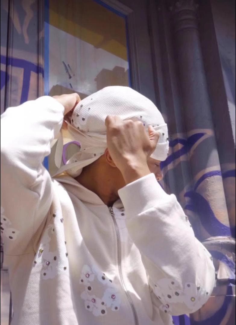 DENIM TEARS Rhinestone Du Rag　オフホワイト