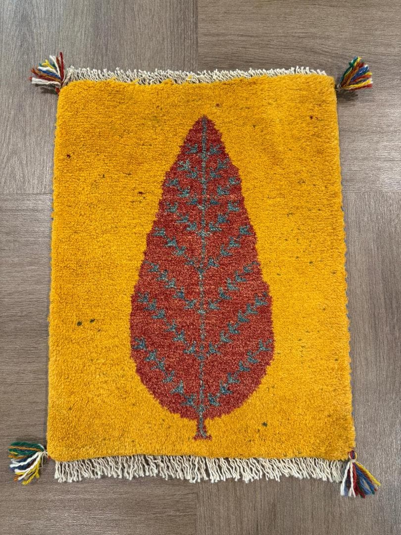 ギャッベ 56x44cm ペルシャ絨毯 手織り ギャベ 玄関マットラグ 絨毯