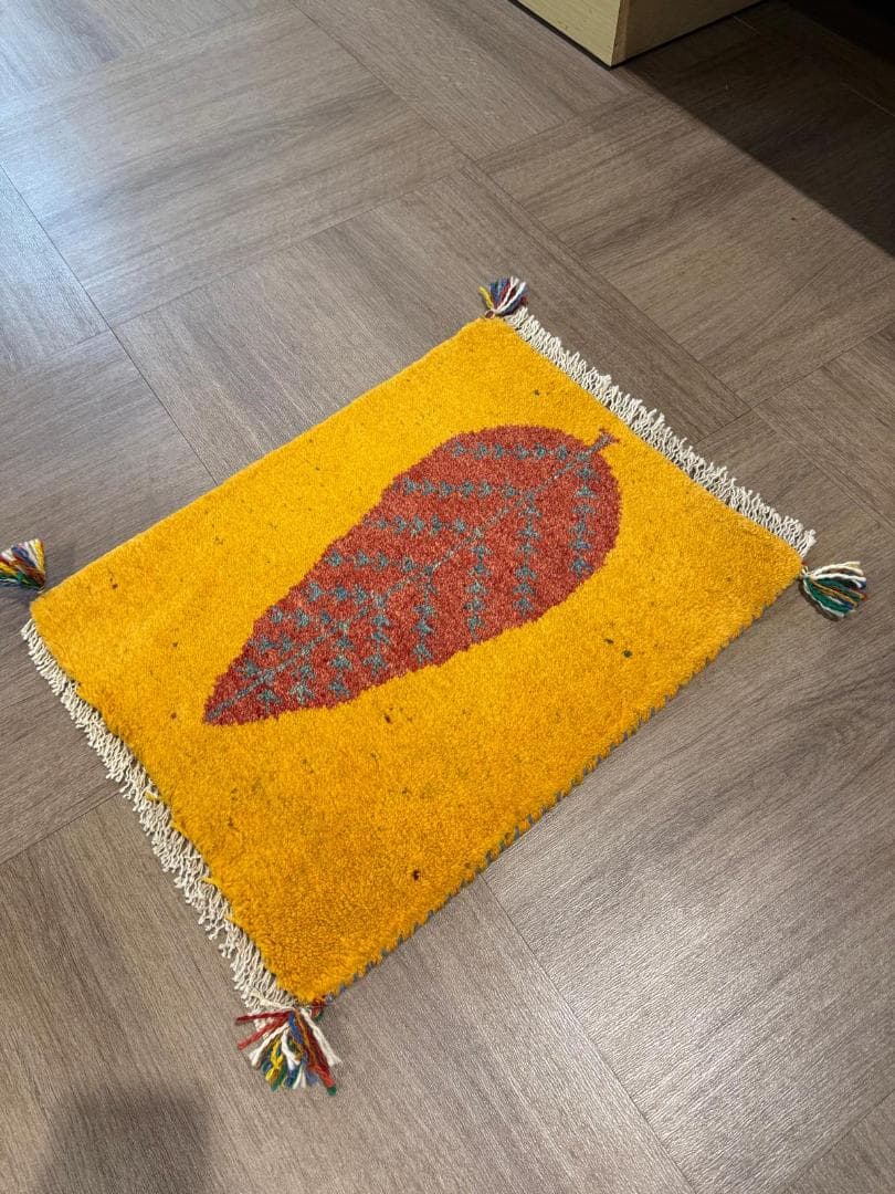 ギャッベ 56x44cm ペルシャ絨毯 手織り ギャベ 玄関マットラグ 絨毯