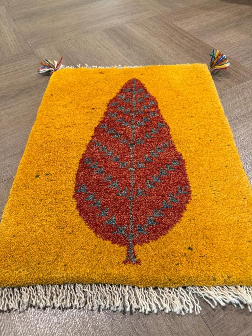 ギャッベ 56x44cm ペルシャ絨毯 手織り ギャベ 玄関マットラグ 絨毯