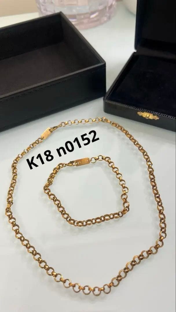 材質k18ネックレスブレスレットセットK18 N1052