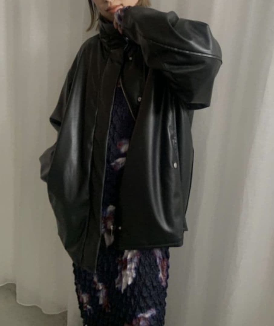 Ameri　PASTING LIKE FAKE LEATHER JACKET