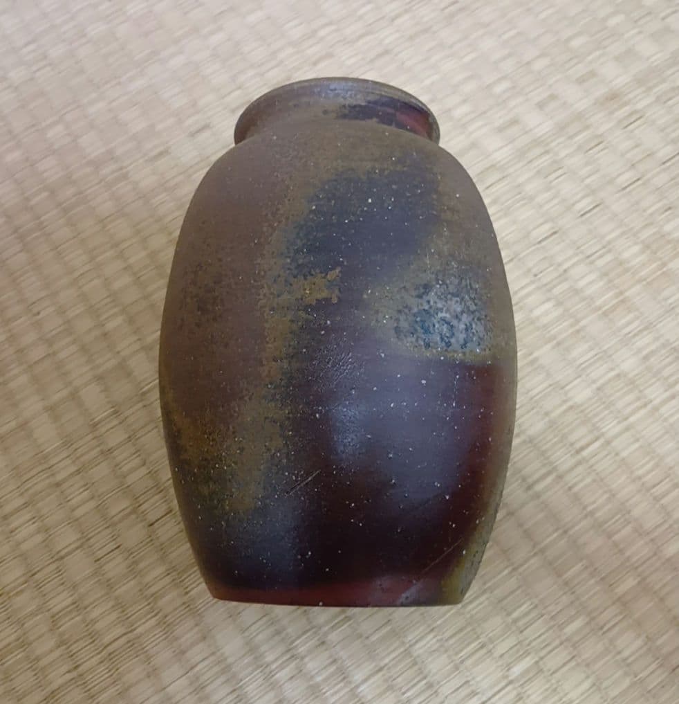 骨董品　備前焼　陶器製　花瓶　花器　陶器　花入　インテリア　極美品　古美術