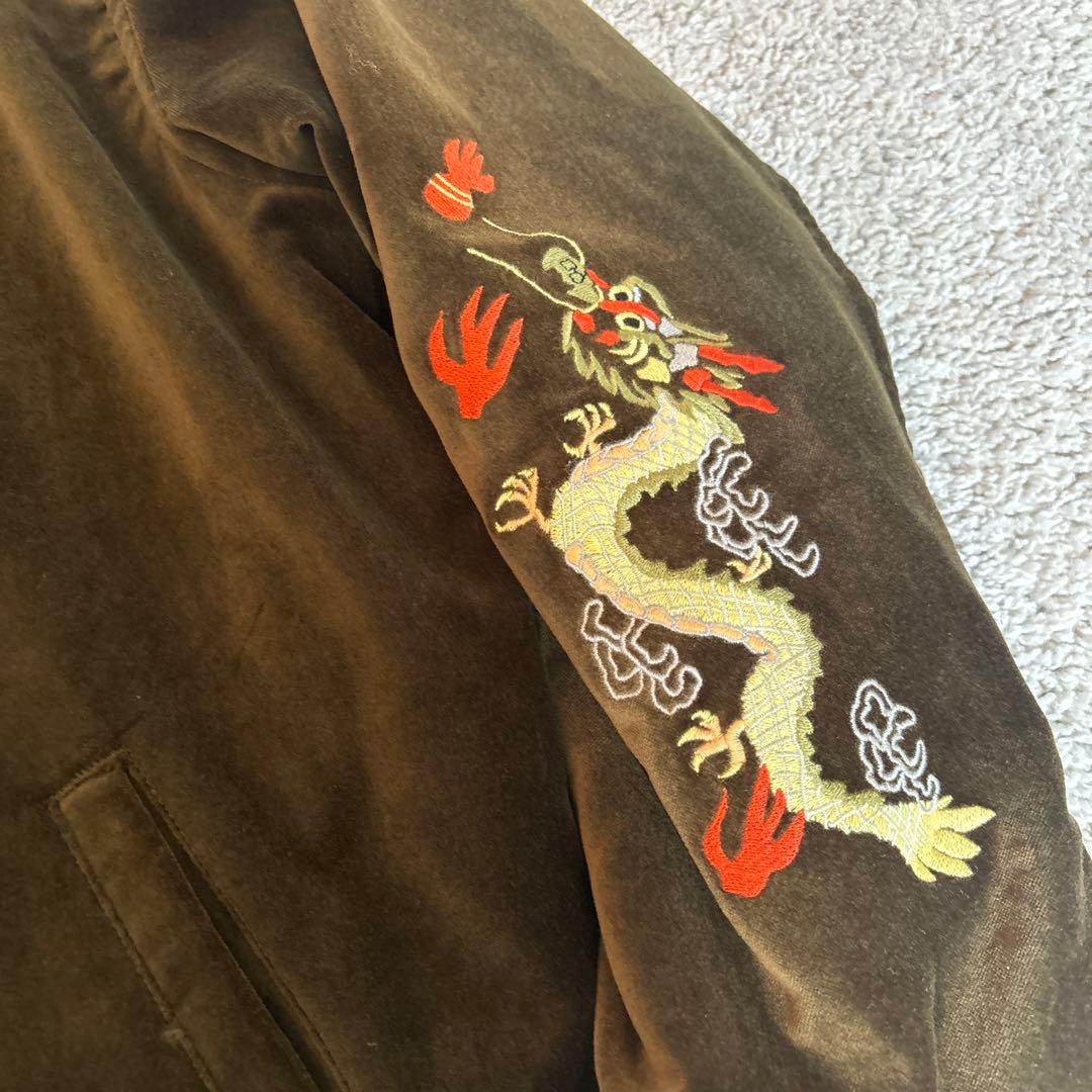 Take F SUBCIETY 即完モデル　ドラゴン刺繍 ベロアスカジャン