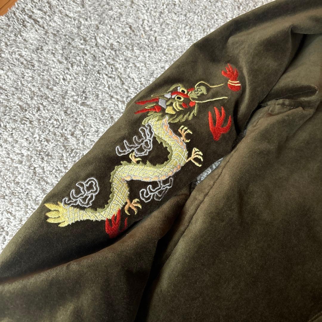Take F SUBCIETY 即完モデル　ドラゴン刺繍 ベロアスカジャン