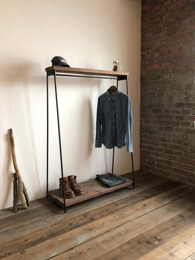 数量限定　特別価格　ハンガーラック　アイアン　古材　ディスプレイ　アイアン家具