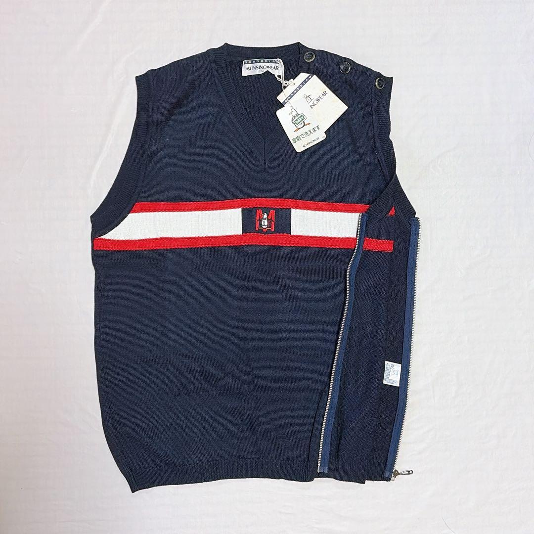 【新品タグ付き】MUNSINGWEAR ベスト 90年代 ネイビー M