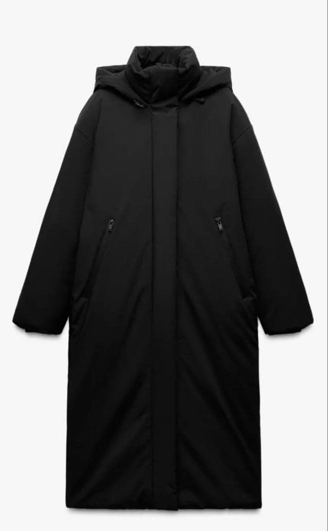 新品 ZARA ロング丈 ウォーター＆ウインドプロテクション アノラック XS