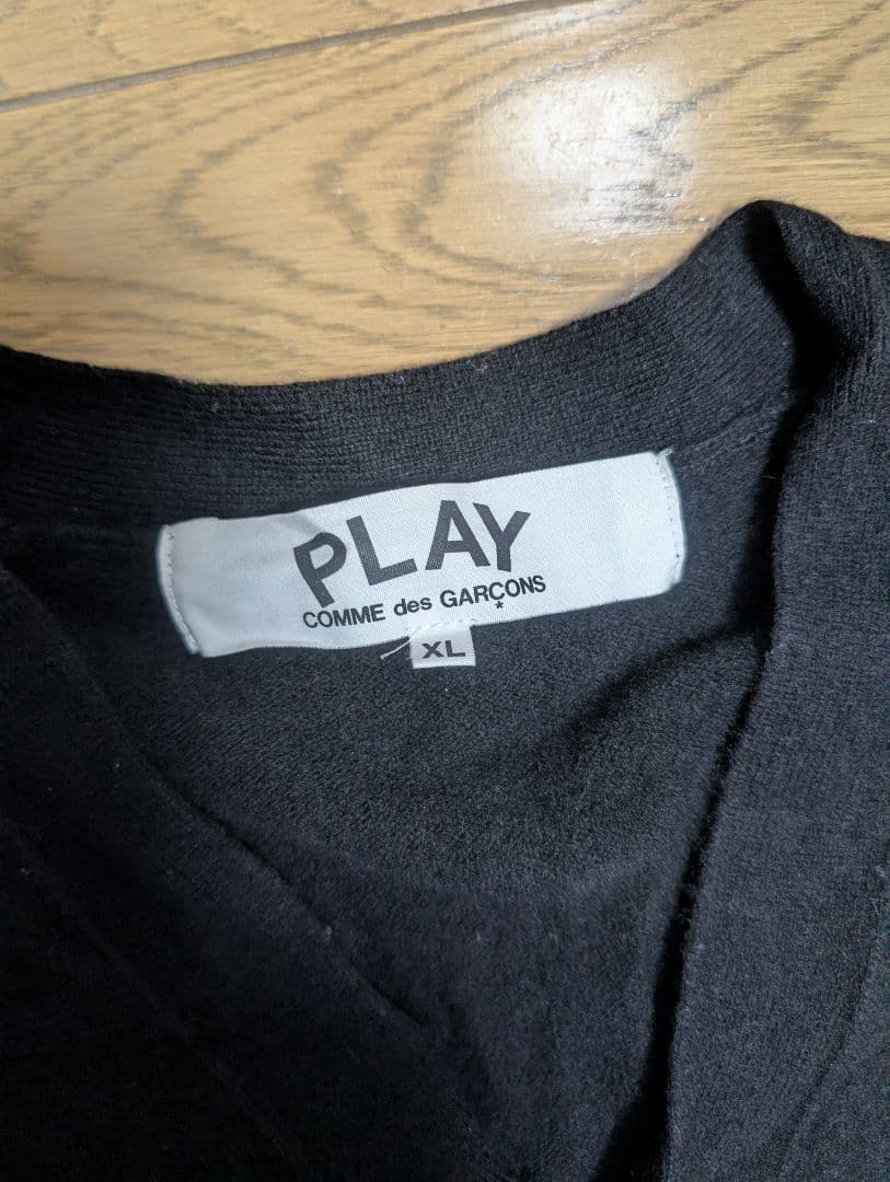 PLAY COMME des GARÇONS ブラックカーディガンXL