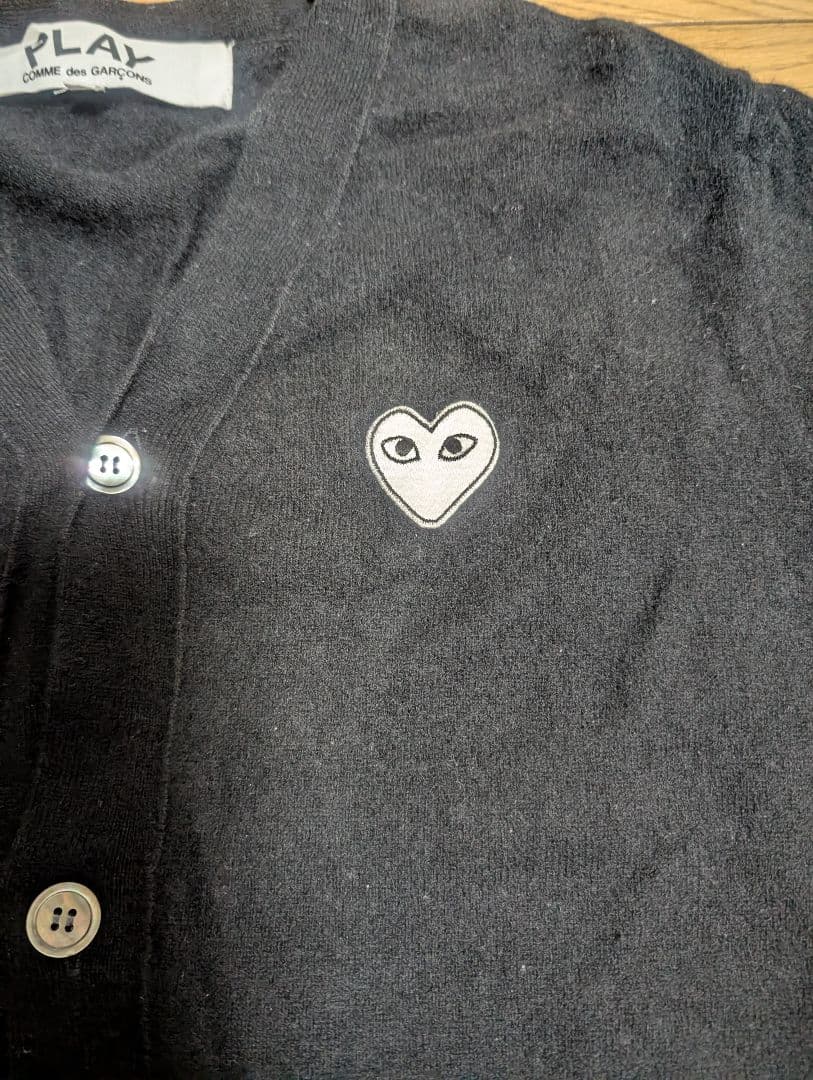 PLAY COMME des GARÇONS ブラックカーディガンXL
