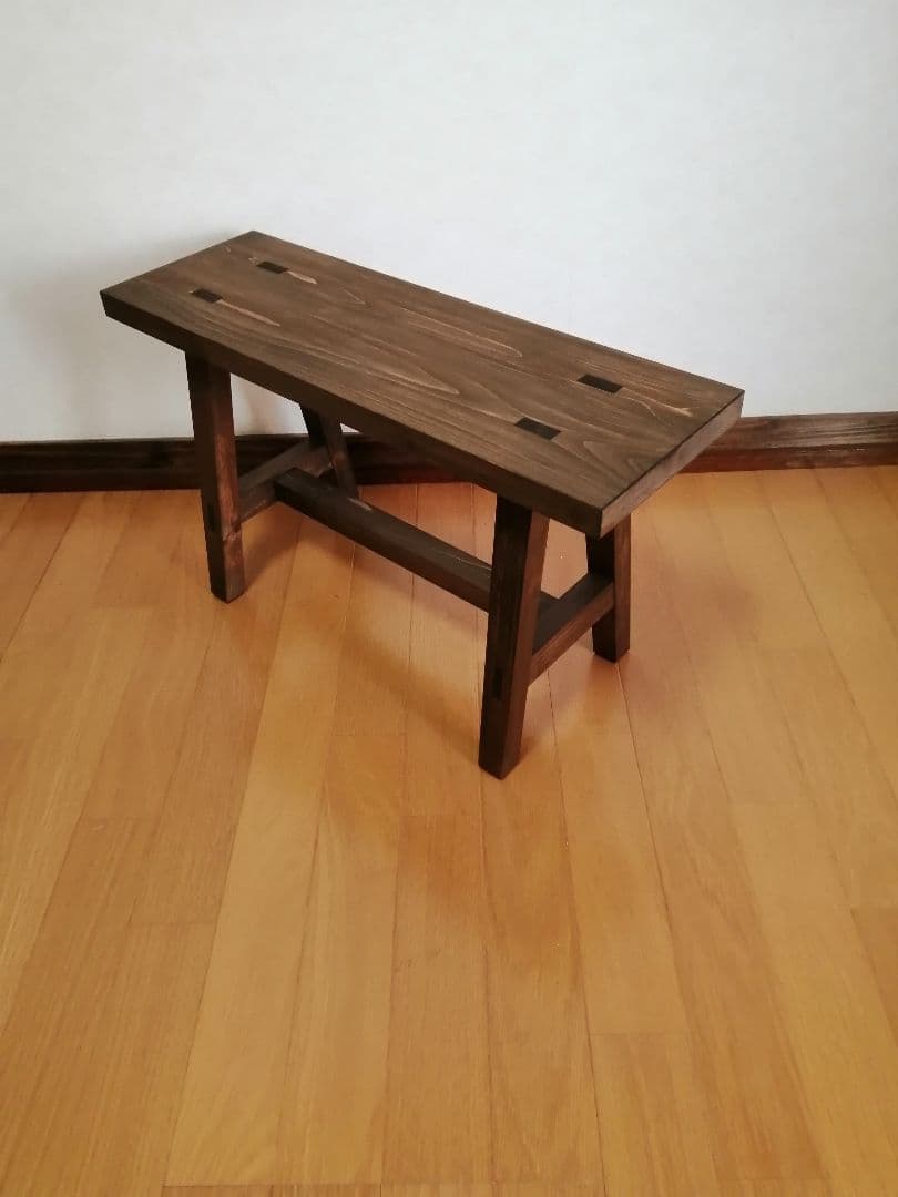 木製フラワースタンド　花台　幅60cm×高さ35cm　スツール　ベンチ　水槽台