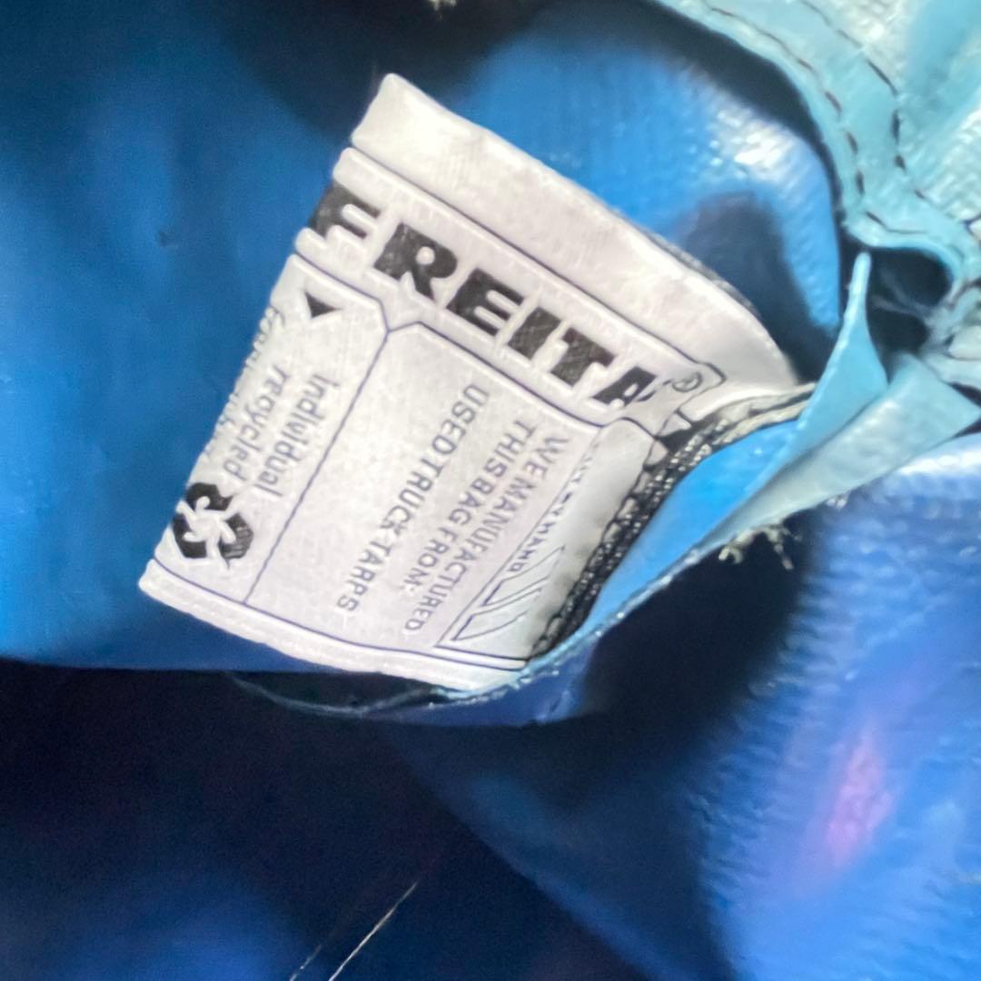 FREITAG トートバッグ 青 Mロゴ ポーチ付き