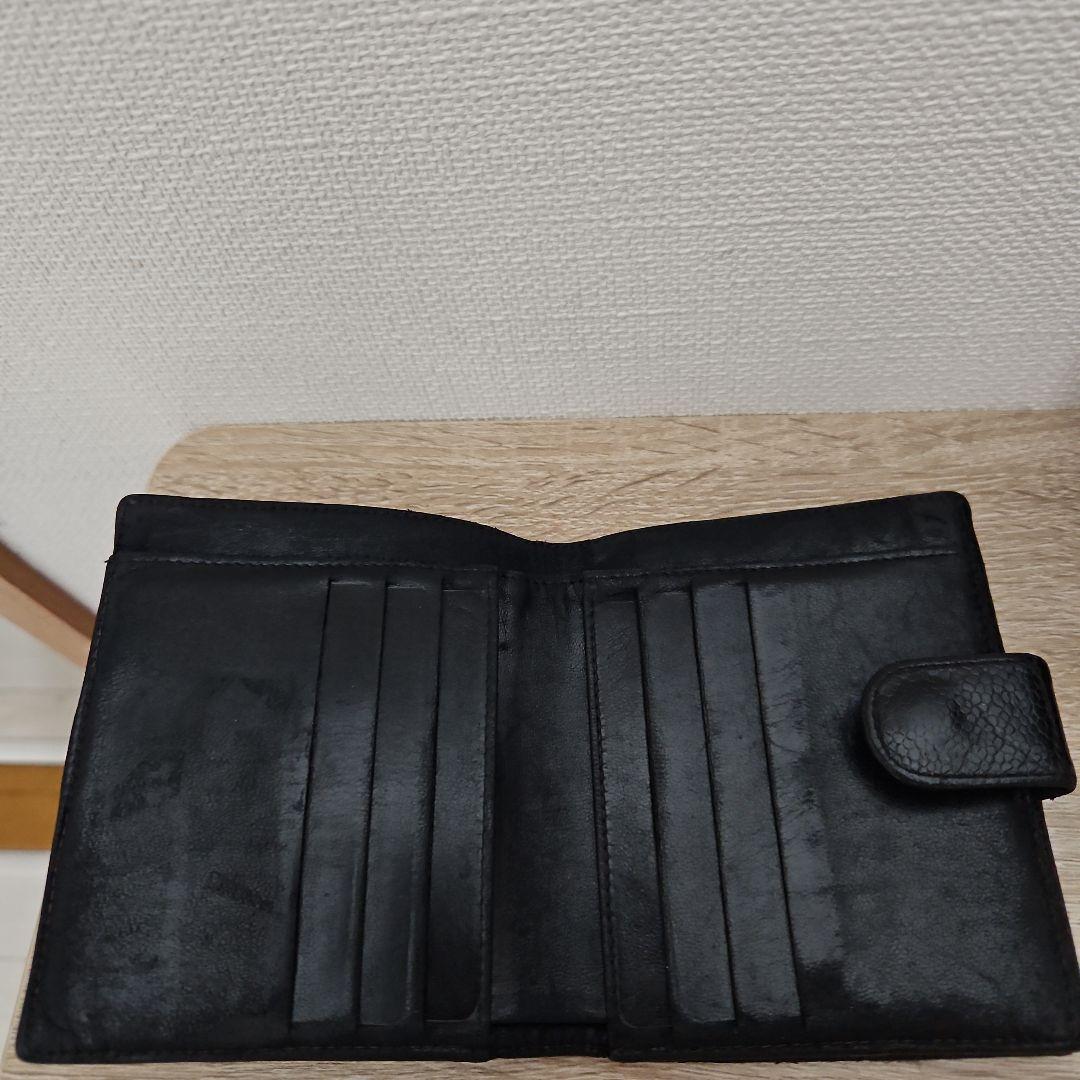 ★CHANEL ★美品★正規品★ブラック レザー 二つ折り財布