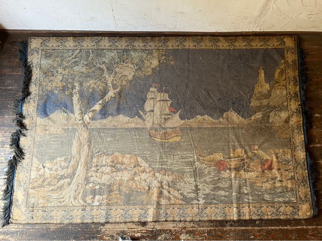 タペストリー 絨毯 ラグ 船 マット インテリア