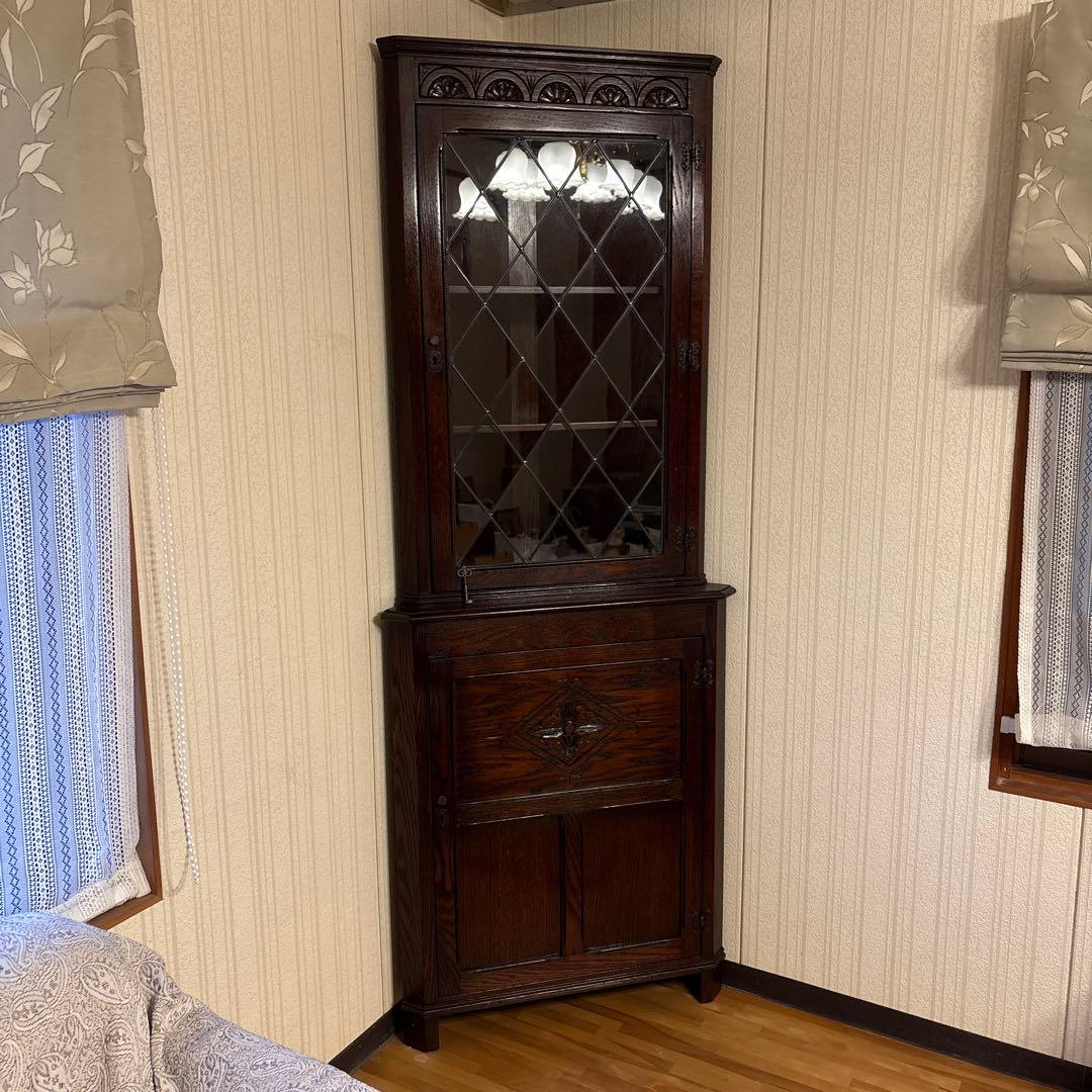 英国製ジェイシーファニチャー製アンティーク家具飾り棚コーナーキャビネット良品！