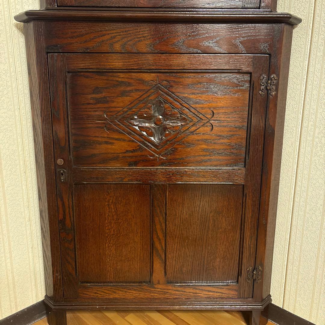 英国製ジェイシーファニチャー製アンティーク家具飾り棚コーナーキャビネット良品！