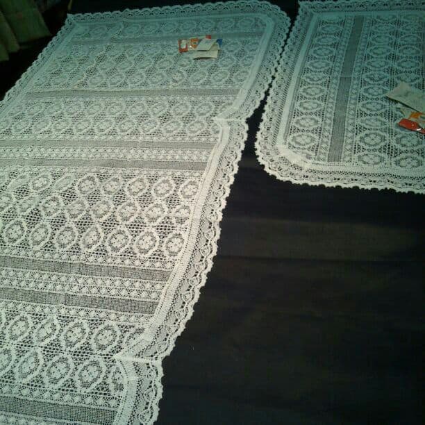 椅子背当レ―スカバ―（W)長椅子1枚、1人用1枚の2枚組