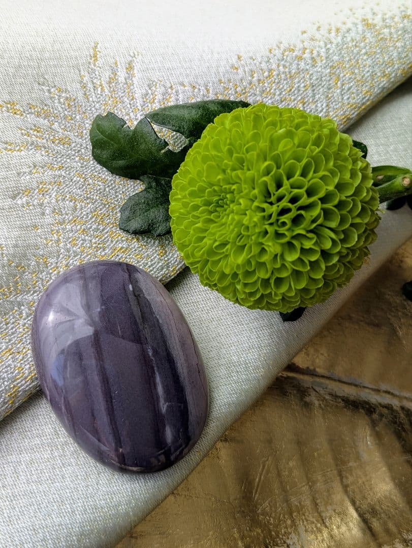 希少品　濃紫　♡ヒヤシンスジャスパー♡　ルース　パーム　天然石