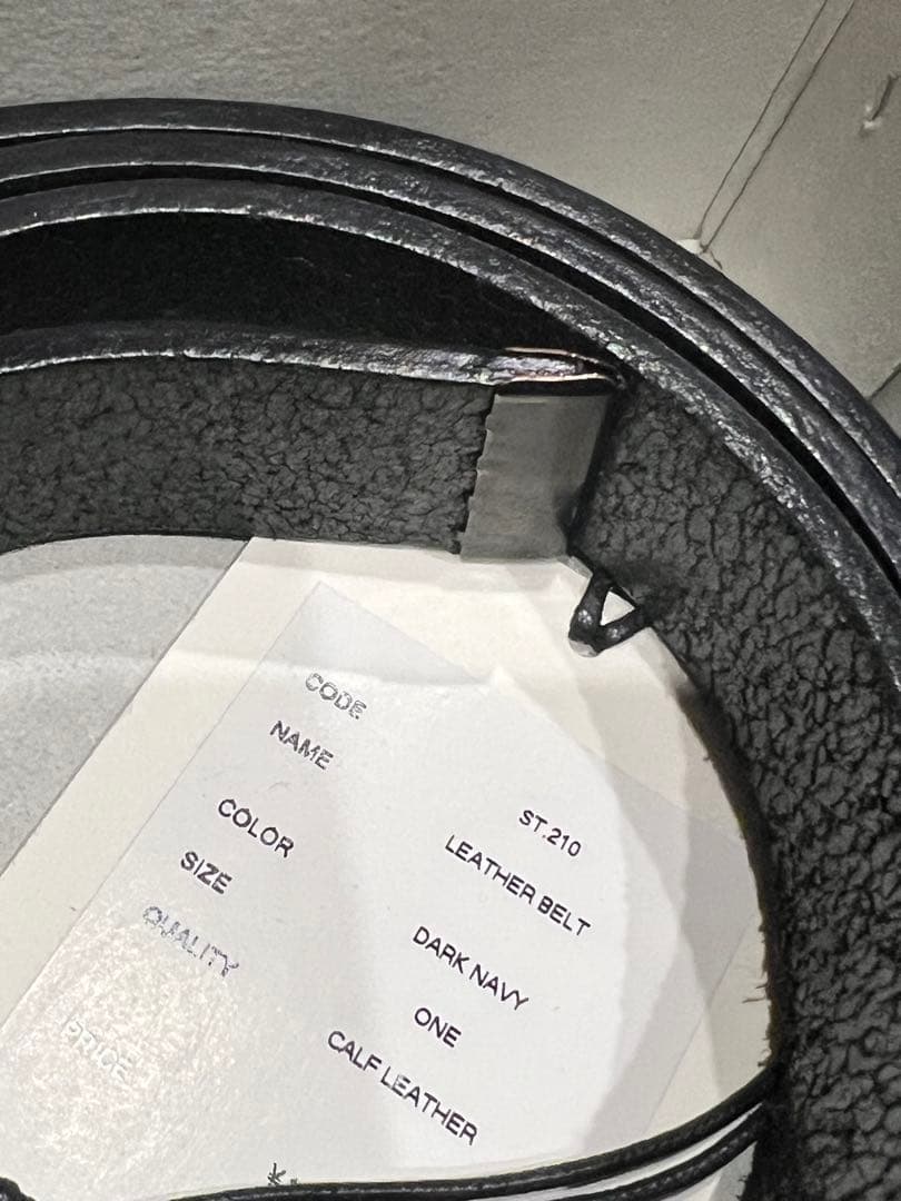 小物 ssstein LEATHER BELT DARKNAVY