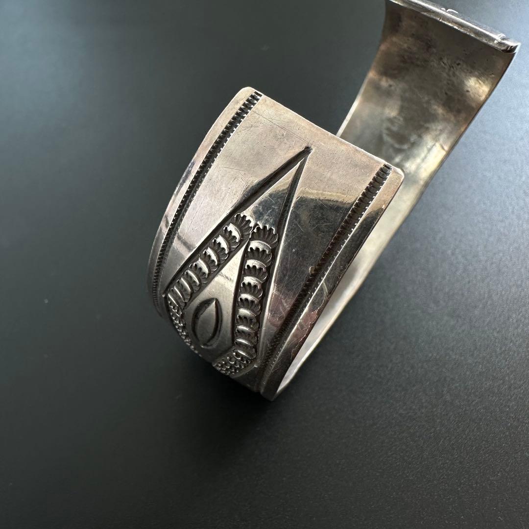 Navajo Andy cadman Sterling バングル　スタンプワーク