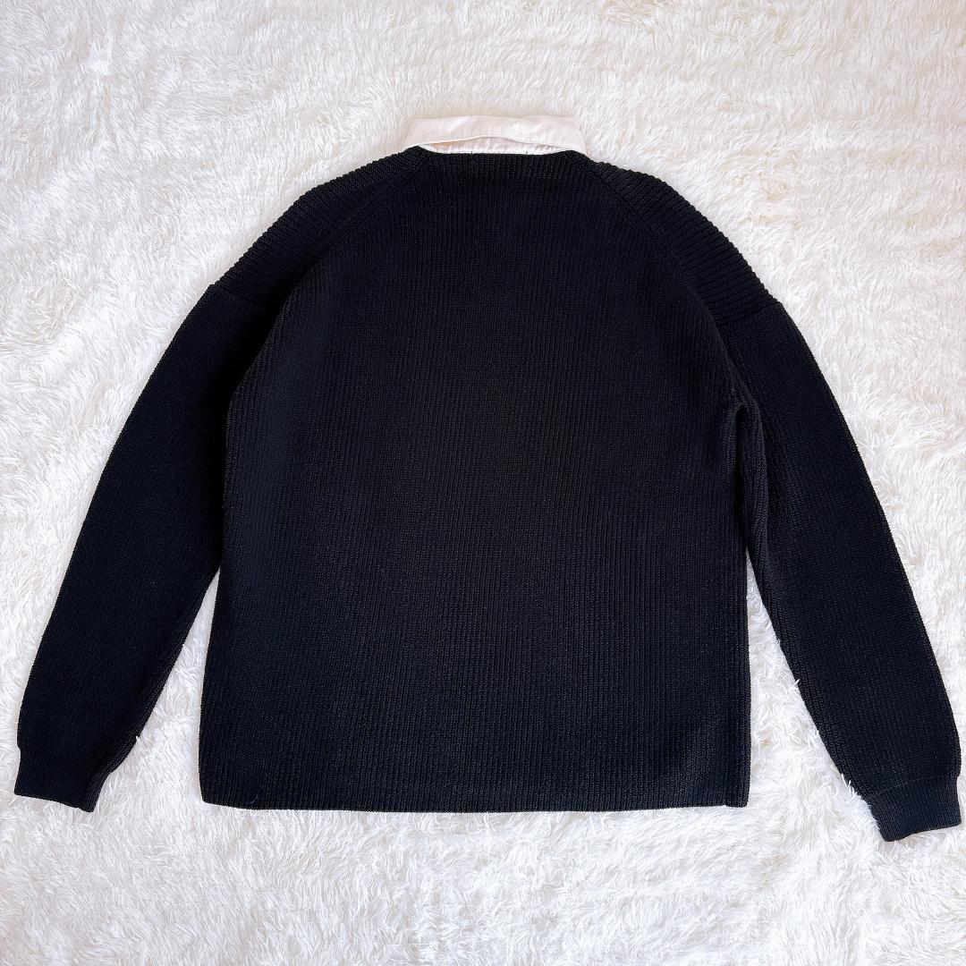 ETRE TOKYO ラガーシャツニットプルオーバー ネイビー