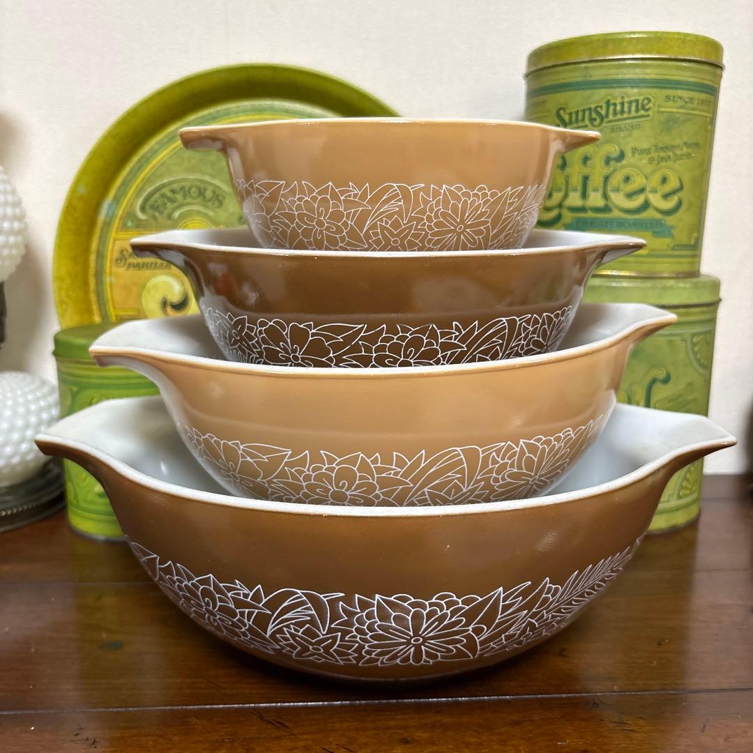 【4点セット】パイレックス Woodland シンデレラボウル