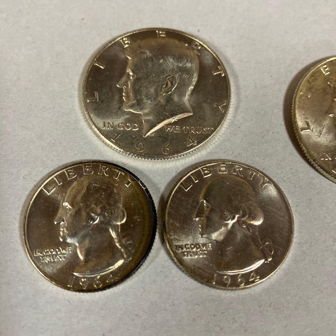 アメリカ　ハーフダラー　クォーターダラー　古銭　銀貨　1964 1969