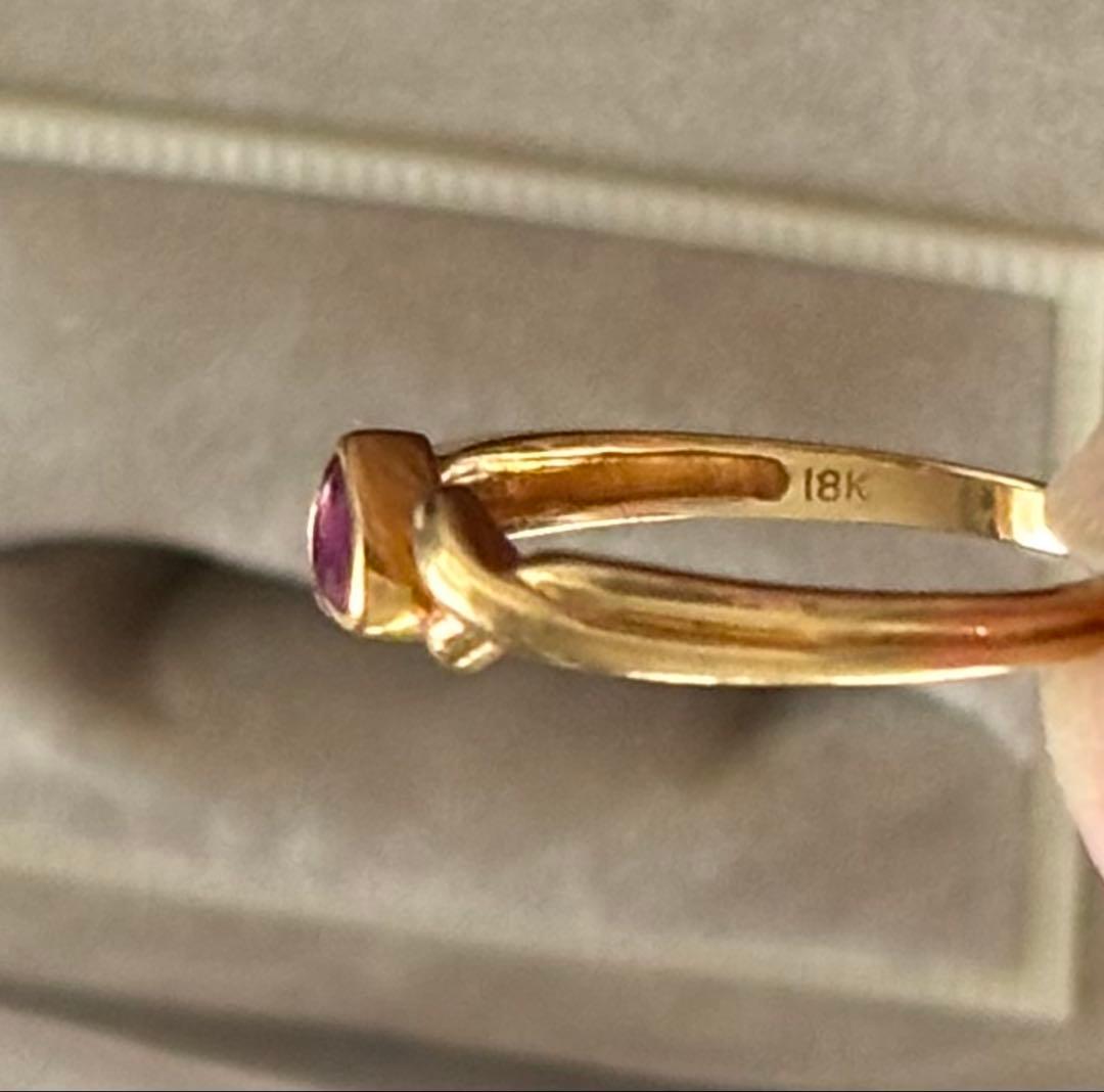 ハート型ルビーリング18k